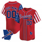 Custom Atlanta Braves 2024 Independence Day Vapor Premier Limited Jersey V2 ¨C Red Fotopoulosg