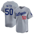 Los Angeles Dodgers #50 Mookie Betts Player Gray Fotopoulosg Limited Home Stitched Jerseys