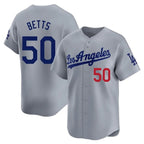 Los Angeles Dodgers #50 Mookie Betts Player Gray Fotopoulosg Limited Home Stitched Jerseys