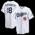 Los Angeles Dodgers #18 Yoshinobu Yamamoto White Fotopoulosg 2026 Gold Collection Stadium Jersey