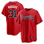Atlanta Braves #31 Greg Maddux Player Red Fotopoulosg Home Game Stitched Jerseys