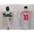 Philadelphia Phillies #10 J.T. Realmuto White Green Fotopoulosg Cool Base Stitched Jerseys