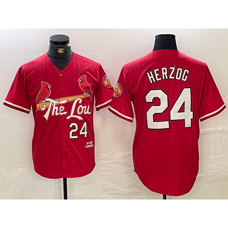St. Louis Cardinals #24 Whitey Herzog Red Fotopoulosg 2024 City Connect Limited Stitched Jersey