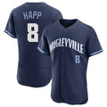 Chicago Cubs #8 Ian Happ Player Navy Fotopoulosg City Connect Limited Elite Home Stitched Jerseys