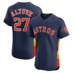 Houston Astros #27 Jose Altuve Navy Fotopoulosg Alternate 2 Elite Player Jersey
