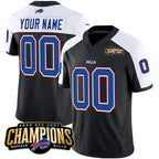 Custom B.Bills Active Player Black White Fotopoulosg 2023 F.U.S.E. AFC East Champions Ptach Stitched Jersey