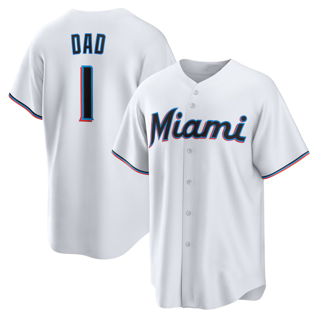 Miami Marlins #1 Dad White Fotopoulosg Home Replica Jersey