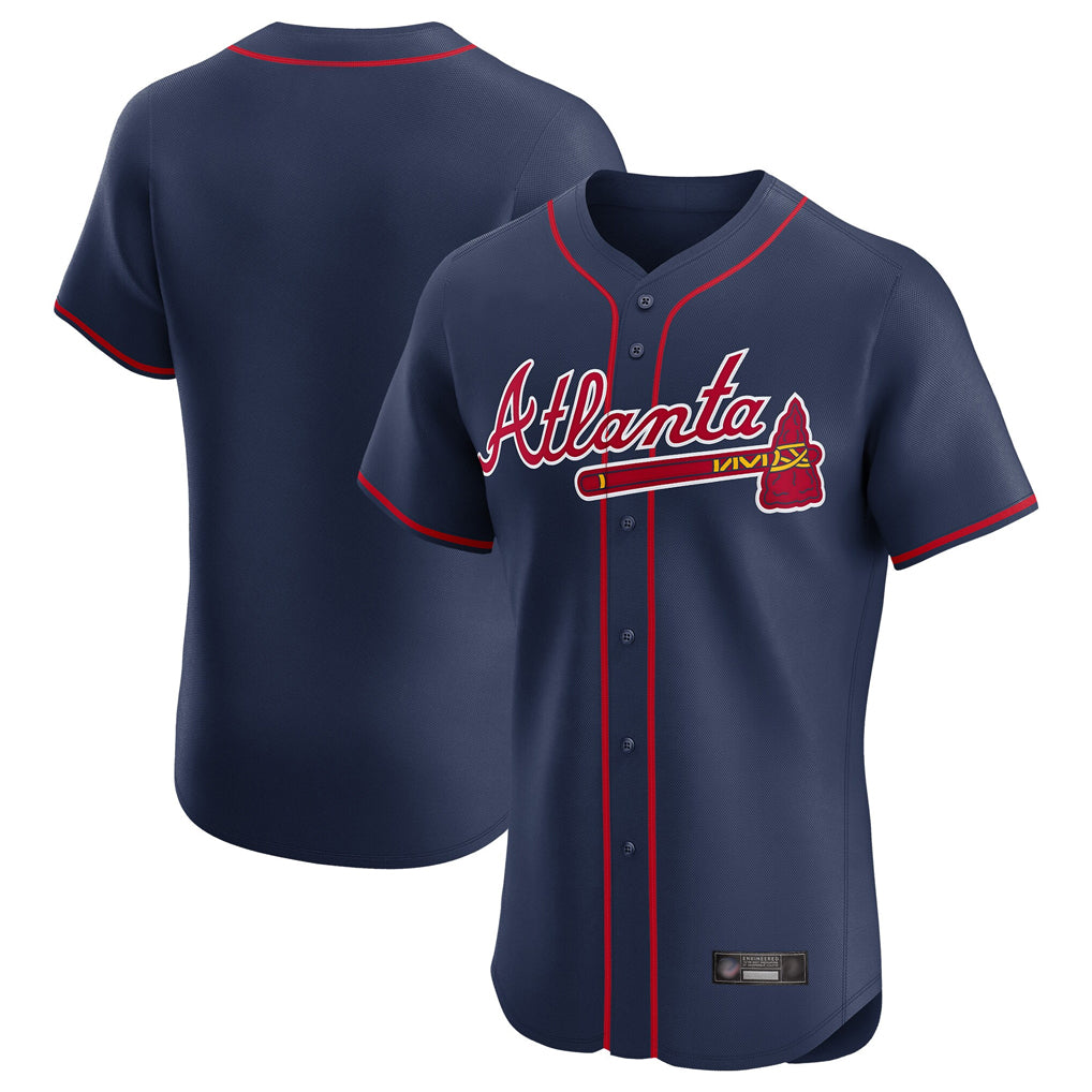 Atlanta Braves Navy Fotopoulosg Limited Elite Home Game Blank Player Stitched Jerseys