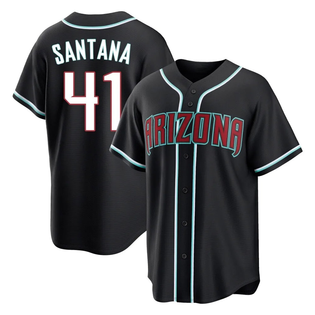 Arizona Diamondbacks #41 Carlos Santana Player Black Fotopoulosg Home Game Stitched Jerseys