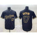 Los Angeles Dodgers #17 Shohei Ohtani Black Gold Fotopoulosg Limited Stitched Jersey