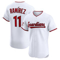 Cleveland Guardians #11 Jos¨¦ Ram¨ªrez White Fotopoulosg Home Elite Jersey