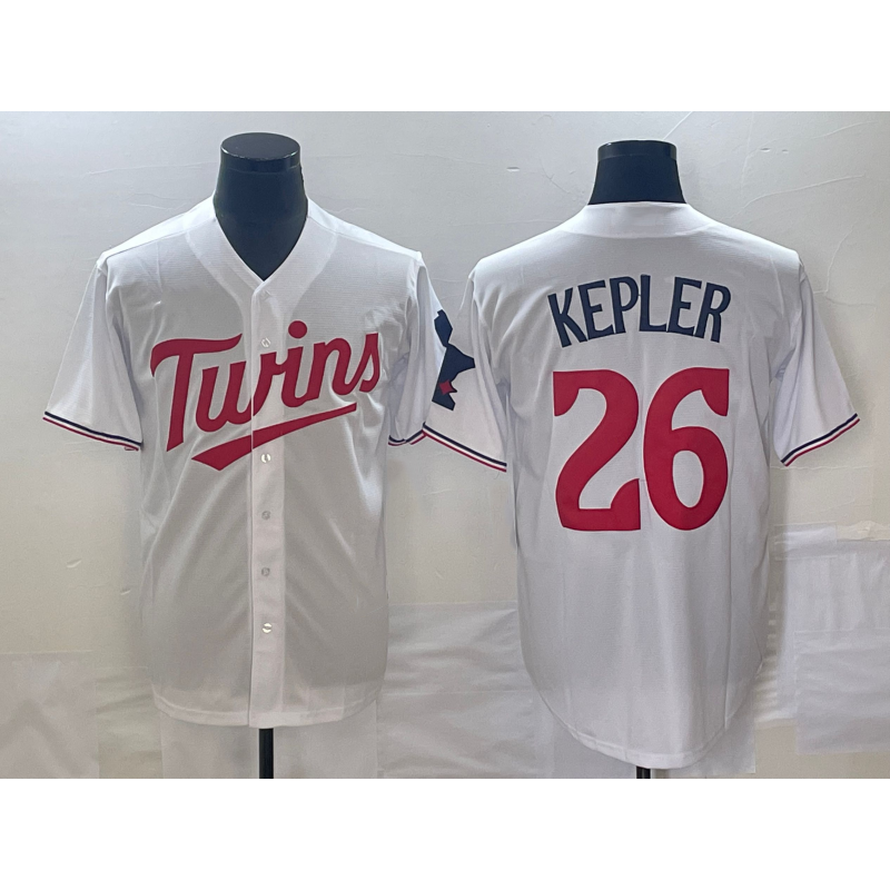Minnesota Twins #26 Max Kepler White Red Fotopoulosg Stitched Cool Base Jersey