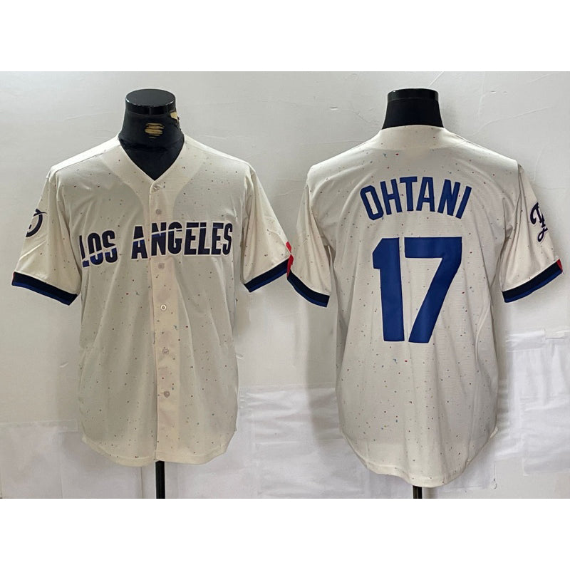 Los Angeles Dodgers #17 Shohei Ohtani Cream Fotopoulosg 2024 City Connect Limited Stitched Jerseys
