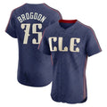 Cleveland Guardians #75 Connor Brogdon Player Navy Fotopoulosg City Connect Limited Elite Home Stitched Jerseys