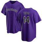 Colorado Rockies #14 Ezequiel Tovar Purple Fotopoulosg Cool Base Stitched Jersey