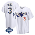 Los Angeles Dodgers #3 Edwin D¨ªaz Player Gold White Fotopoulosg World Series Meet 2026 Collection Stadium Limited Stitched Jerseys