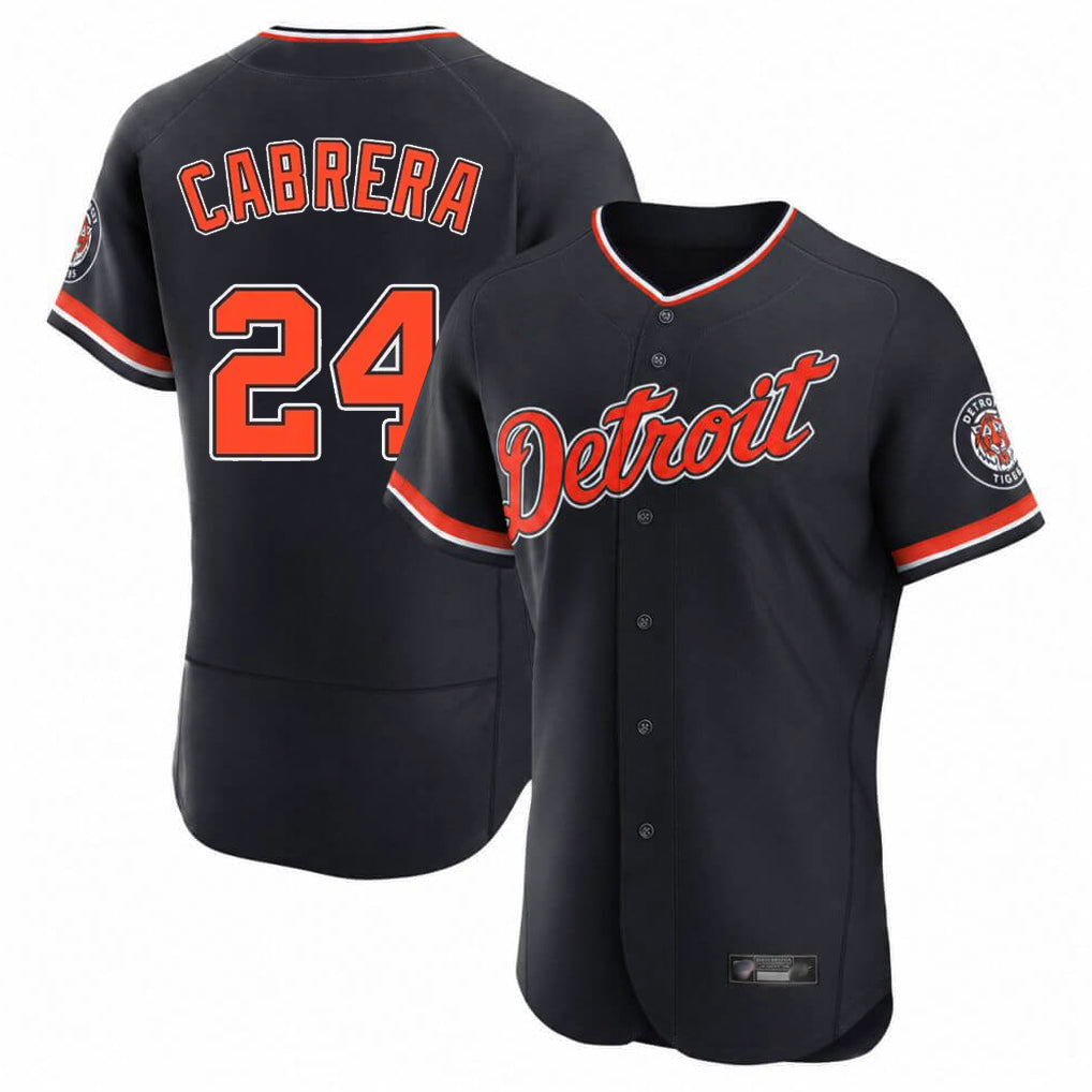 Detroit Tigers #24 Miguel Cabrera Player Navy Fotopoulosg Limited Elite Home Game Stitched Jerseys