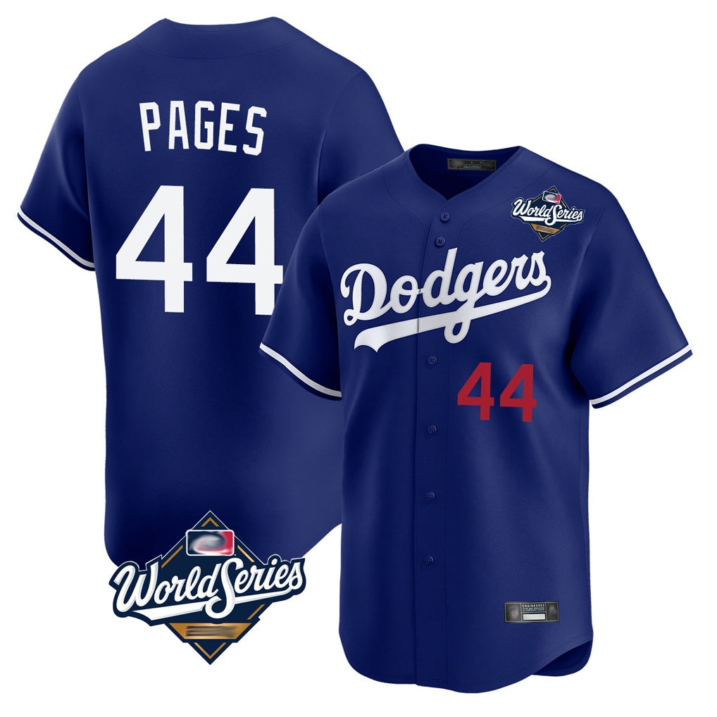 Los Angeles Dodgers #44 Andy Pages Player Royal Fotopoulosg World Series Limited Home Stitched Jerseys
