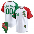 Custom Chicago White Sox Mexico Vapor Premier Limited Jersey ¨C Illinois Patch ¨C All Stitched-White Fotopoulosg