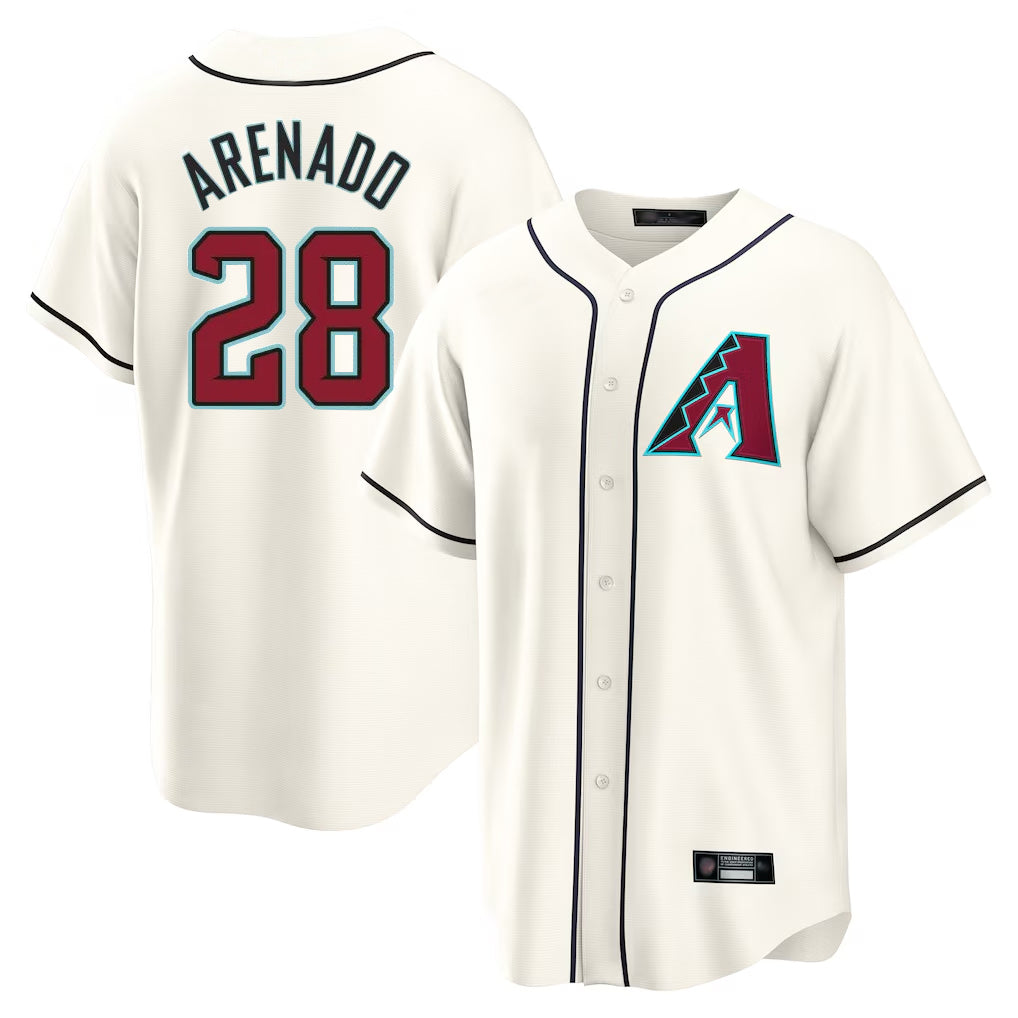 Arizona Diamondbacks #28 Nolan Arenado Player Cream Fotopoulosg Home Game Stitched Jerseys
