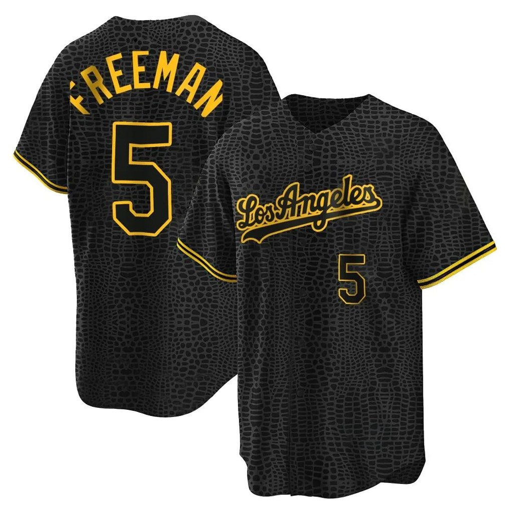 Los Angeles Dodgers #5 Freddie Freeman Player Black Gold Fotopoulosg Limited Home Stitched Jerseys