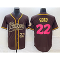 San Diego Padres #22 Juan Soto Number Brown Fotopoulosg NEW 2023 City Connect Cool Base Stitched Jersey