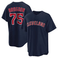 Cleveland Guardians #75 Connor Brogdon Player Navy Fotopoulosg Game Home Stitched Jerseys