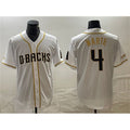 Arizona Diamondbacks #4 Ketel Marte White Fotopoulosg Gold Cool Base Stitched Jersey
