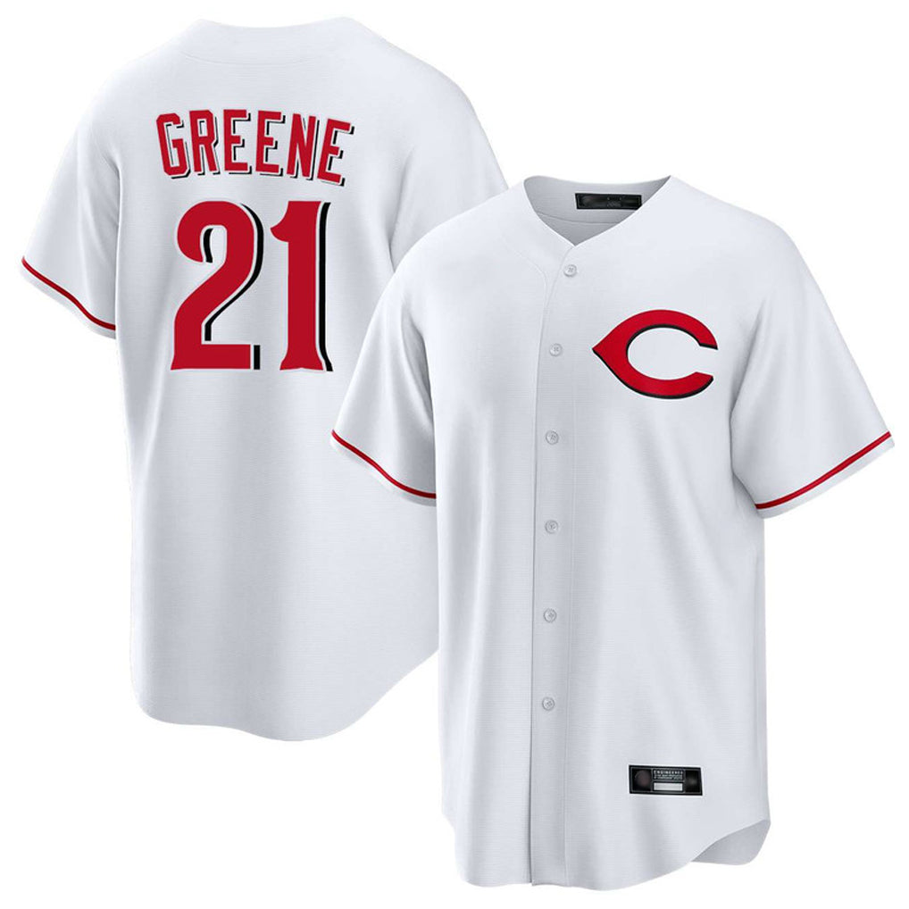 Cincinnati Reds #21 Hunter Greene Player White Fotopoulosg Home Game Stitched Jerseys