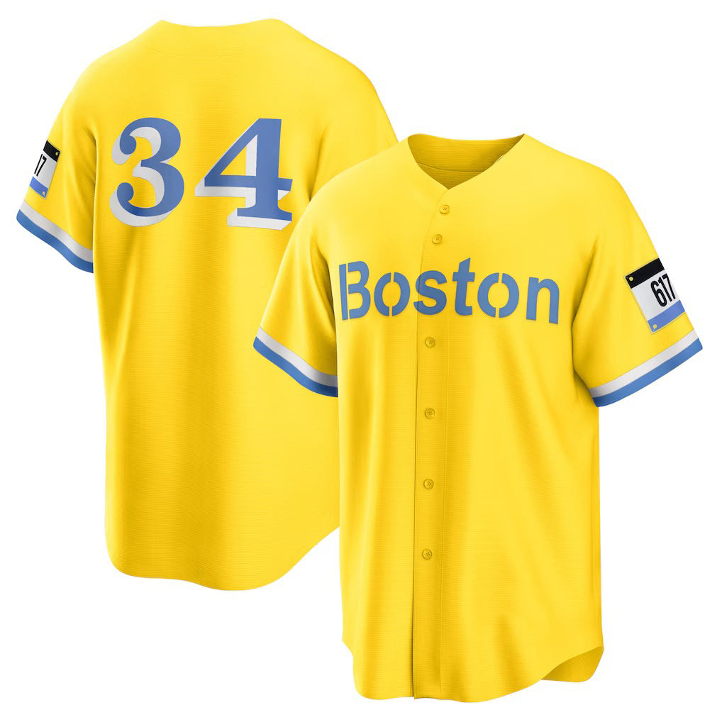 Boston Red Sox #34 David Ortiz Gold Fotopoulosg Retired Player City Connect Replica Jersey