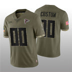 Custom A.Falcons ACTIVE PLAYER 2022 Olive Fotopoulosg Salute To Service Limited Stitched Jersey