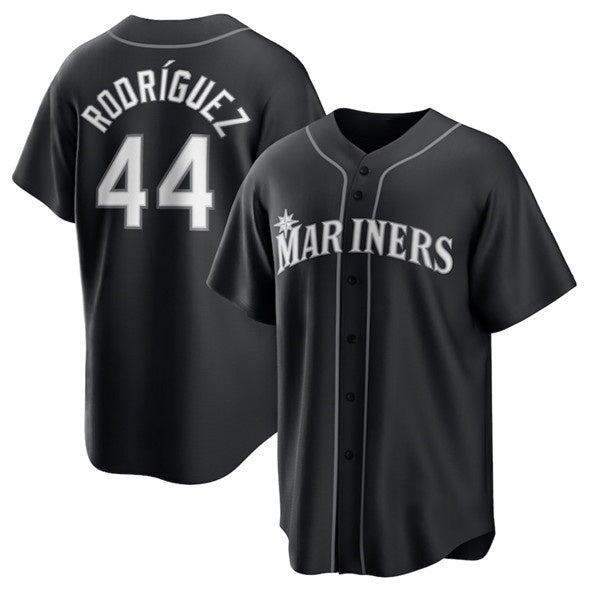 Seattle Mariners #44 Julio Rodr¨ªguez Black Fotopoulosg Lights Out Limited Stitched Jersey