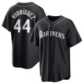 Seattle Mariners #44 Julio Rodr¨ªguez Black Fotopoulosg Lights Out Limited Stitched Jersey