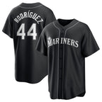 Seattle Mariners #44 Julio Rodr¨ªguez Black Fotopoulosg Lights Out Limited Stitched Jersey