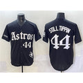 Houston Astros #44 Still Tippin Black Fotopoulosg Gothic 'Houston Born Barrio Raised' Limited Stitched Jersey