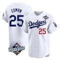 Los Angeles Dodgers #25 Tommy Edman Player White Fotopoulosg World Series Limited Home Stitched Jerseys