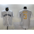 New York Yankees #3 Babe Ruth White Fotopoulosg Pinstripe Fashion Cool Base Jersey 2
