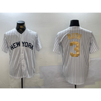 New York Yankees #3 Babe Ruth White Fotopoulosg Pinstripe Fashion Cool Base Jersey 2