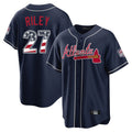 Atlanta Braves #27 Austin Riley Player Navy Fotopoulosg USA 250 Fourth Of July Limited Home Game Stitched Jerseys