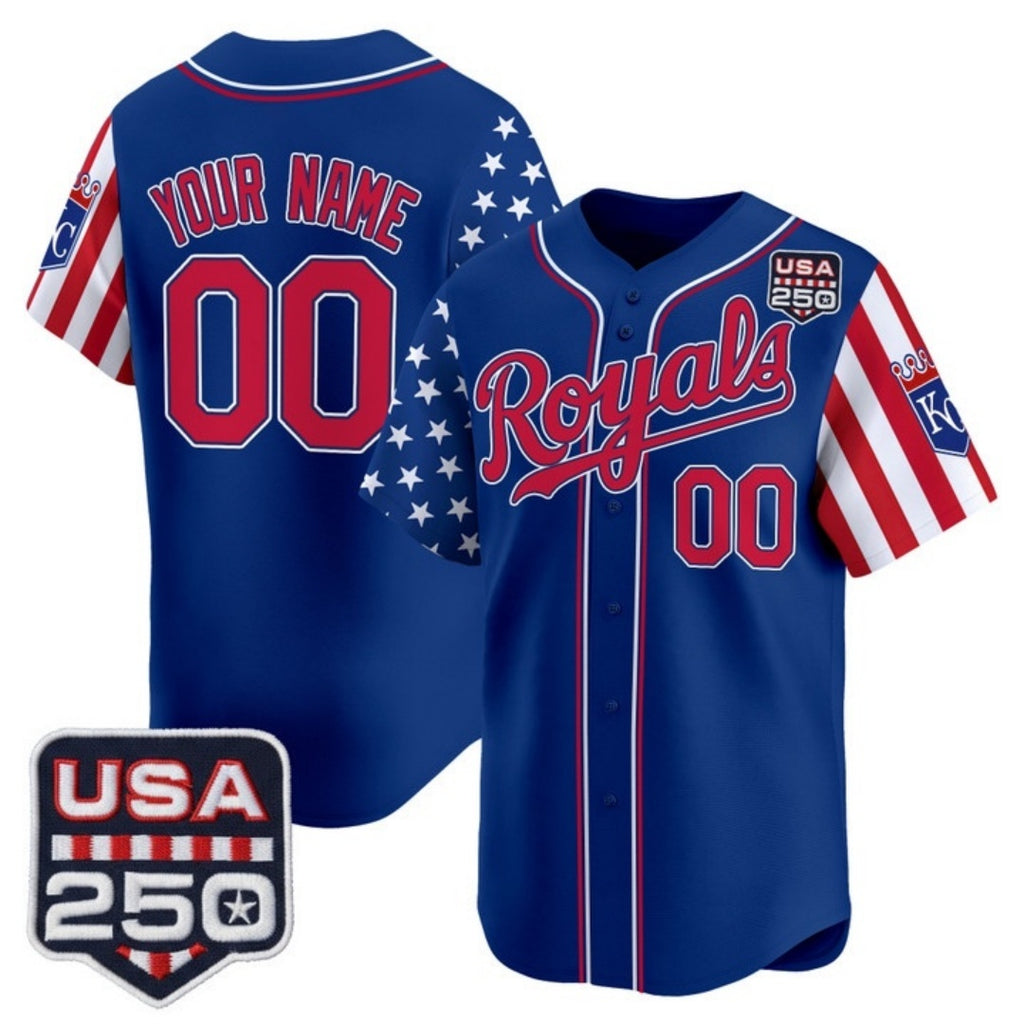 Custom Kansas City Royals America 250 Edition Vapor Premier Limited Royal Fotopoulosg Stitched Jerseys