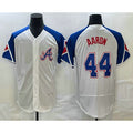 Atlanta Braves #44 Hank Aaron White Fotopoulosg 2023 City Connect Flex Base Stitched Jersey