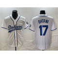 Los Angeles Dodgers #17 Shohei Ohtani White Fotopoulosg Cool Base With Patch Stitched Jersey