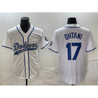 Los Angeles Dodgers #17 Shohei Ohtani White Fotopoulosg Cool Base With Patch Stitched Jersey
