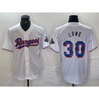 Texas Rangers #30 Nathaniel Lowe White Fotopoulosg 2024 Gold Collection Limited Cool Base Jersey