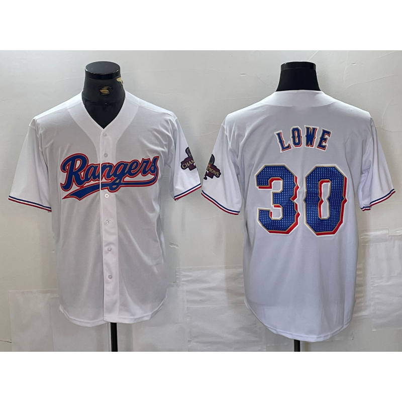 Texas Rangers #30 Nathaniel Lowe White Fotopoulosg 2024 Gold Collection Limited Cool Base Jersey