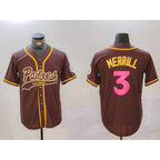 San Diego Padres #3 Jackson Merrill Brown Fotopoulosg Cool Base Stitched Jerseys