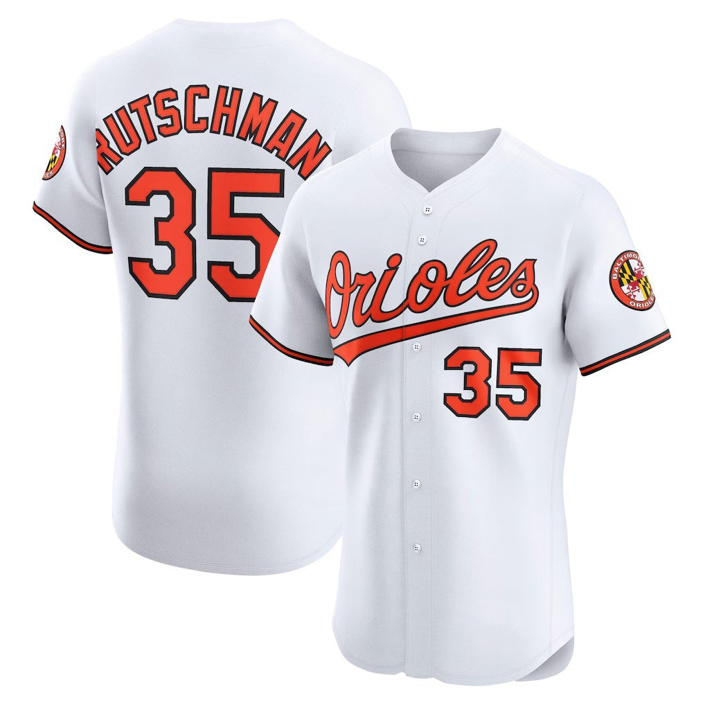 Baltimore Orioles #35 Adley Rutschman White Fotopoulosg Home Elite Jersey