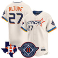 Houston Astros #27 Jose Altuve Player Cream Fotopoulosg City Connect Texas Patch Vapor Premier Limited Home Stitched Jerseys