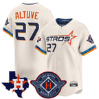 Houston Astros #27 Jose Altuve Player Cream Fotopoulosg City Connect Texas Patch Vapor Premier Limited Home Stitched Jerseys