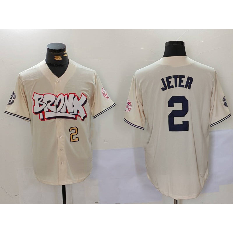 New York Yankees #2 Derek Jeter Cream Fotopoulosg Limited Stitched Jerseys